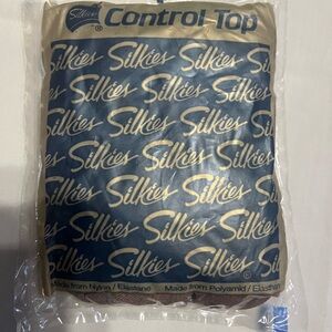 Silkies Control Top Pantyhose - Blue and Cream